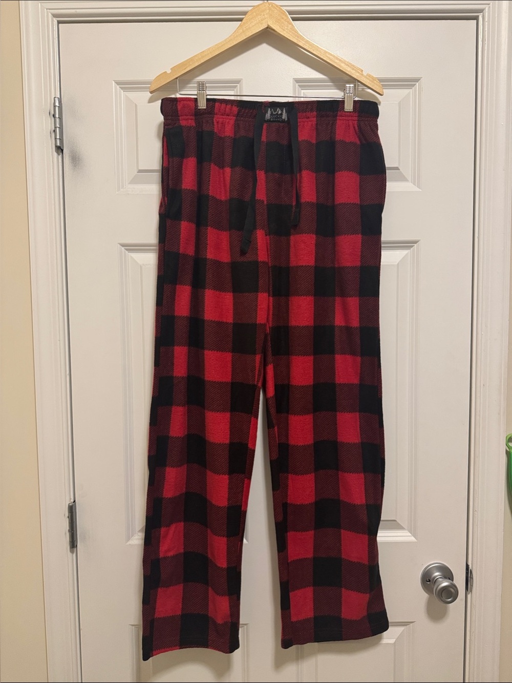 Junior Boys Red and Black Plaid Flannel Pajama Pants